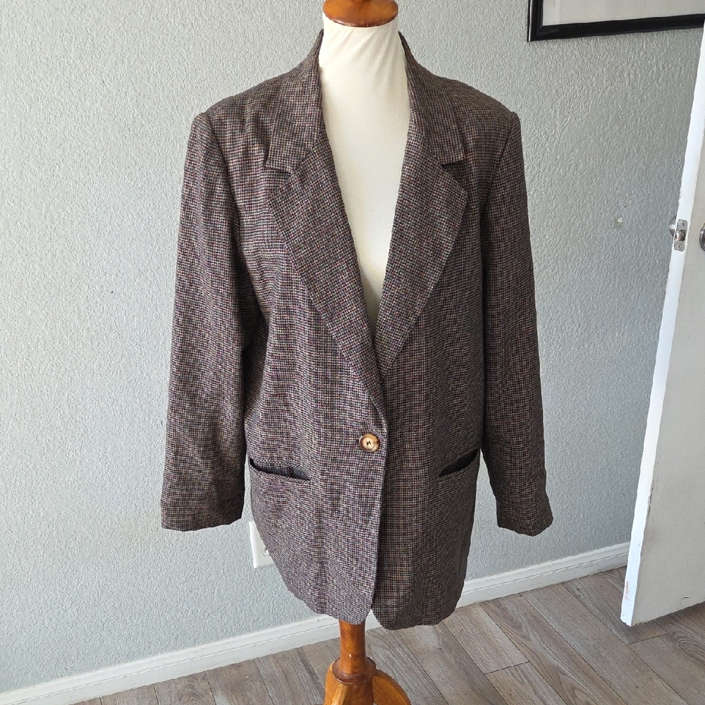 Mary McFadden 14 Houndstooth Blazer Vintage
